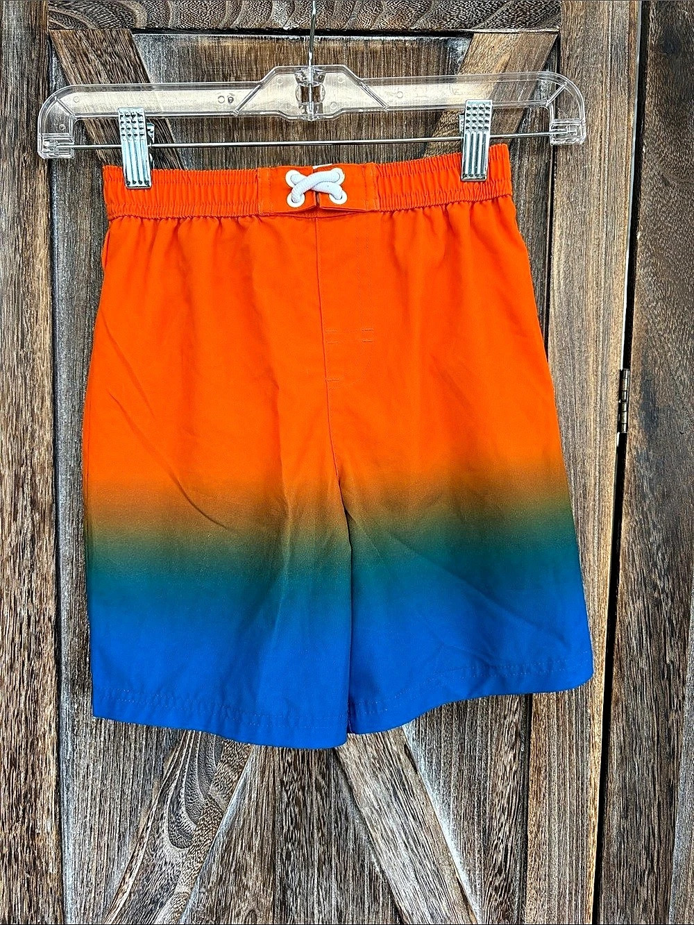 Wonder Nation 5T Swim Trunks Color Block Swim Trunks in Orange & Blue Boys 5T